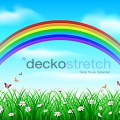 Grass background with rainbow 1